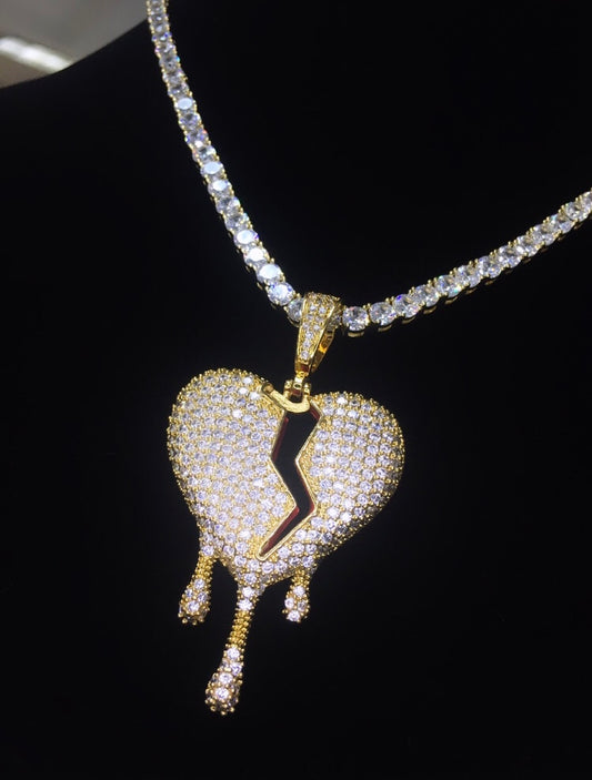 Icy Drip Heart and Tennis Chain