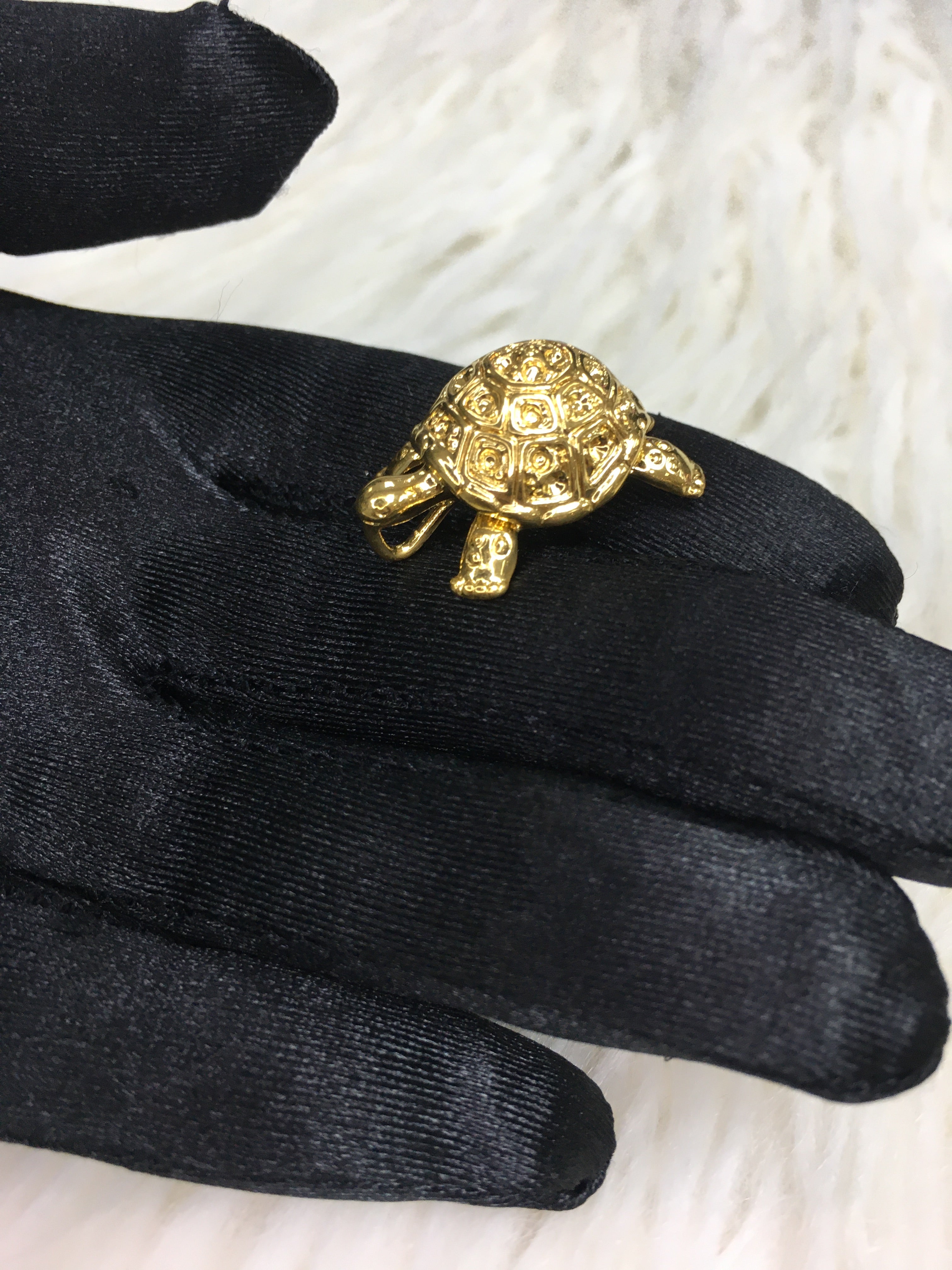 24k gold plated turtle pendant
