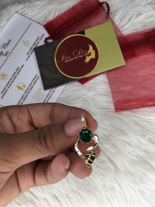 Green Stone 18K Earring