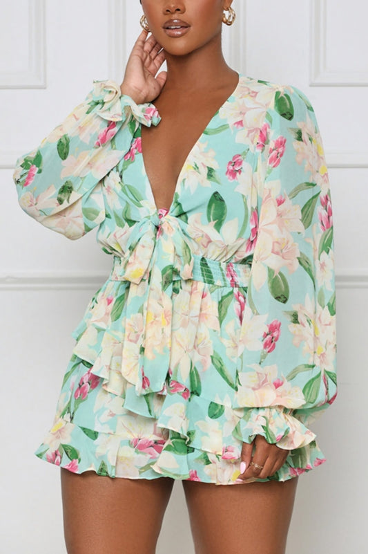 Mint Floral romper