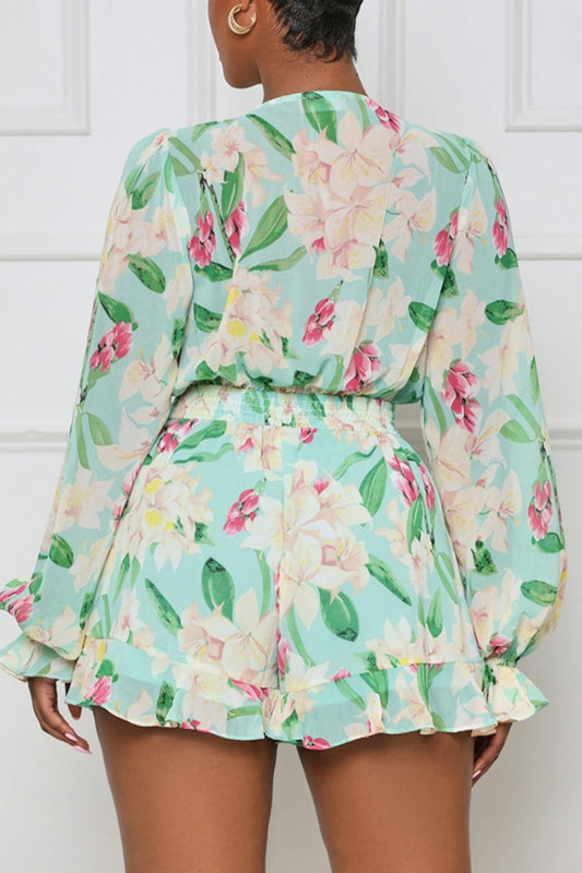 Mint Floral romper