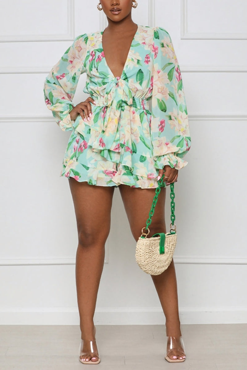 Mint Floral romper