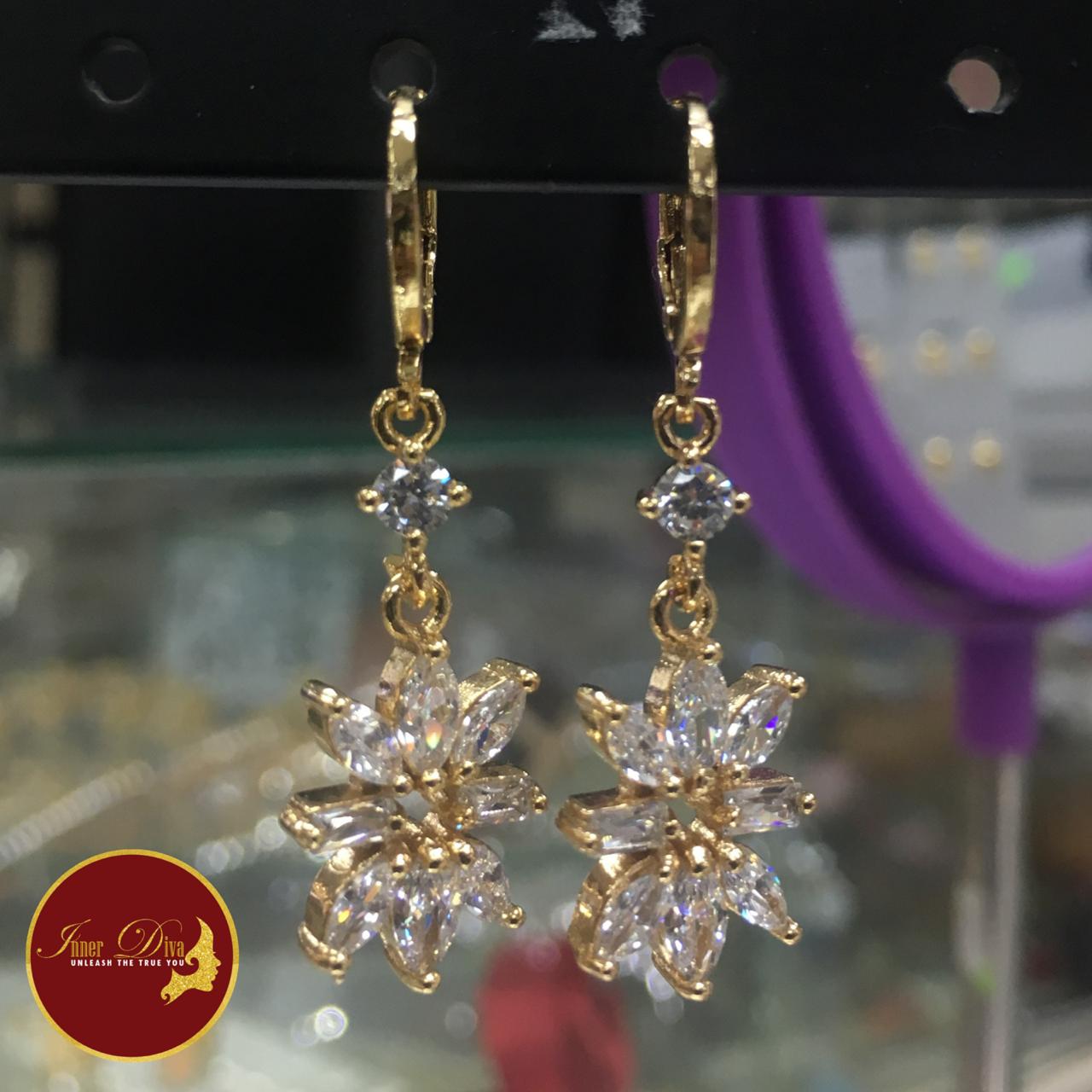 18k gold plated hanging earring