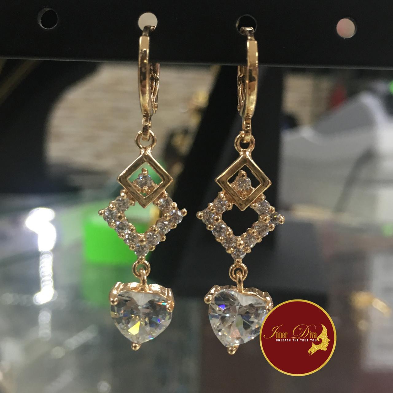 18k gold plated hanging earring