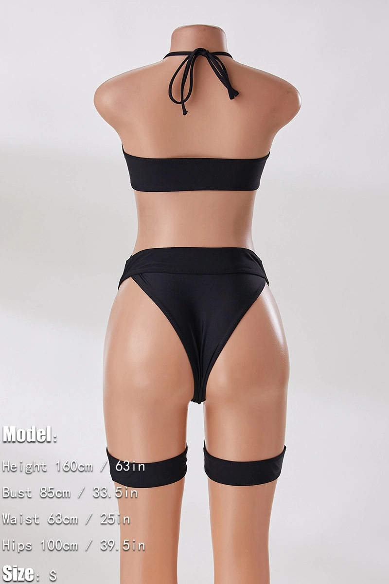 Monokini with garter belt