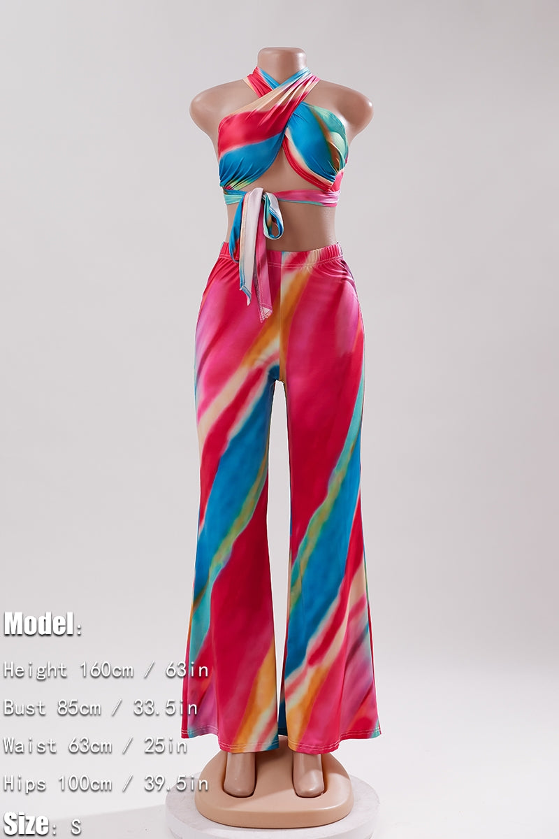 Multicolor pants set