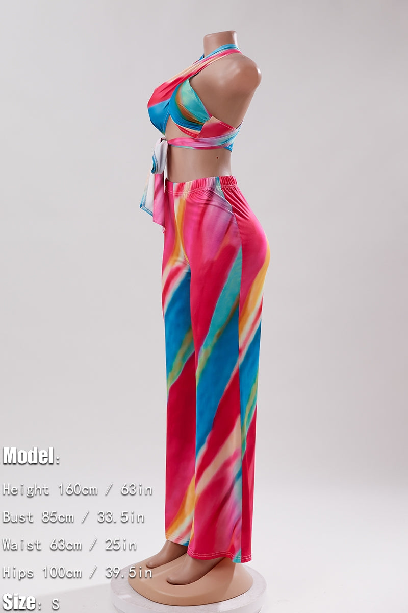 Multicolor pants set