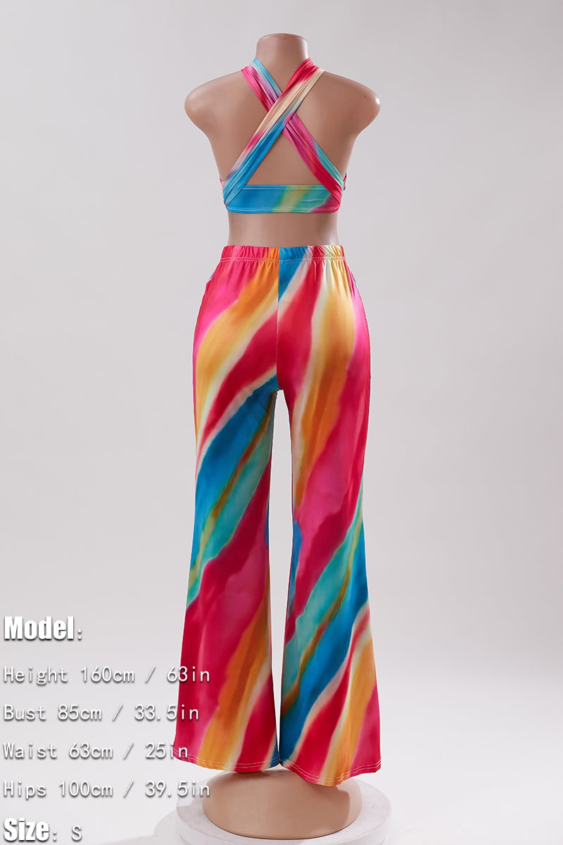 Multicolor pants set